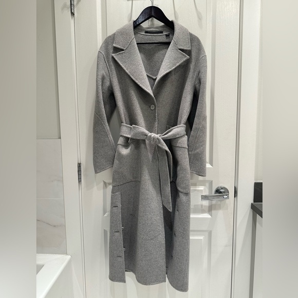 All Saints Jackets & Blazers - All Saints Grey Wool Belted Coat – US 4